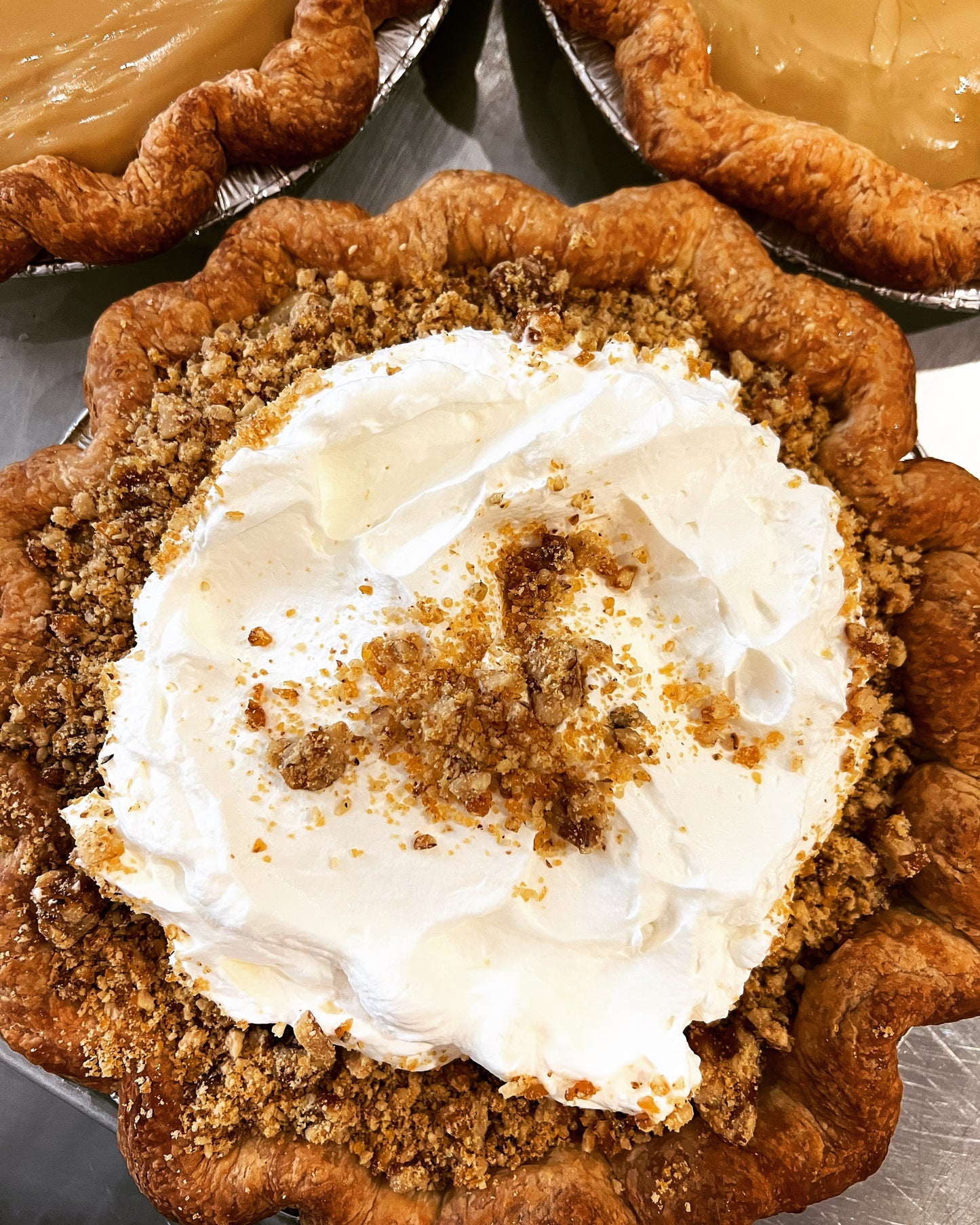 Maple Cream Pie with Walnut Crunch
