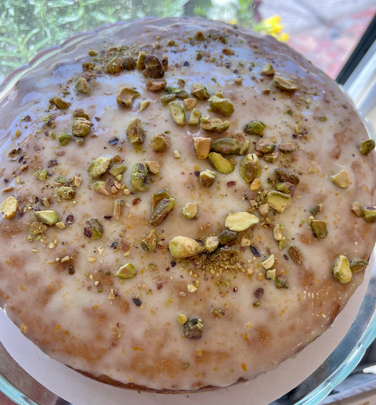 Persian Almond cake with Pistachio, Orange and Cardamom - Gluten & Dairy Free