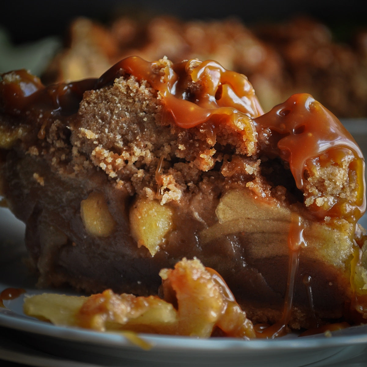 Salted Caramel Honeycrisp Apple Crunch Pie