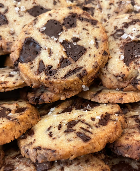 Salted Chocolate Chunk Shortbreads