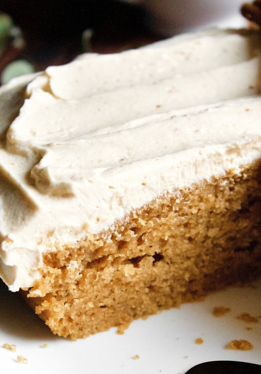 Spiced Pumpkin Snacking Cake with Lemon Cream Cheese Icing